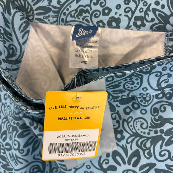 RipSkirt Hawaii Large Tuscan Blue Wrap Beach Cover Resortwear Length 2 Pockets - Picture 8 of 10